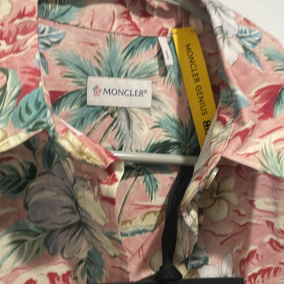 New MONCLER X PALM ANGELS  tropical print long over shirt dress size 40 - Picture 5 of 7